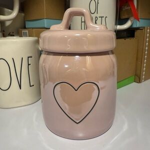 Pink Heart Ceramic Jar